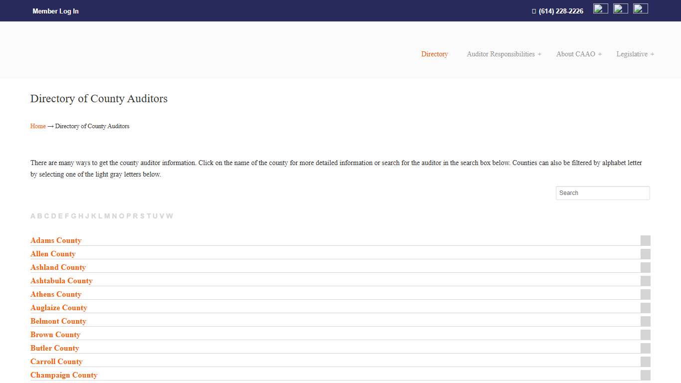 Directory of County Auditors – CAAO